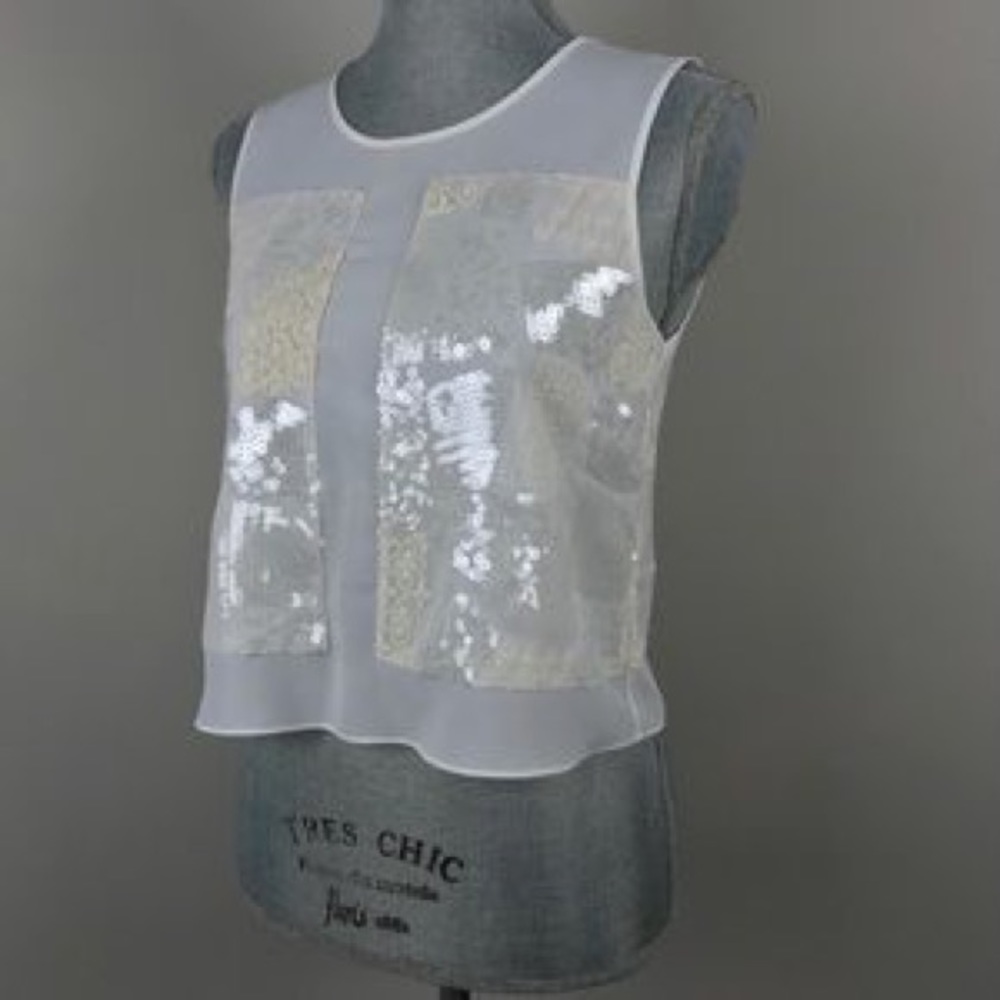 State Chiffon and sequin tank